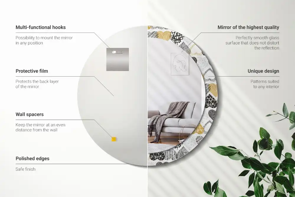 Okroglo stensko okrasno ogledalo Slog srčkov