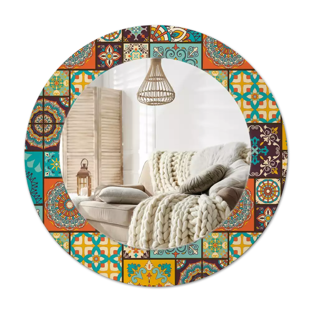 Tiskano okroglo ogledalo Arabski vzorec
