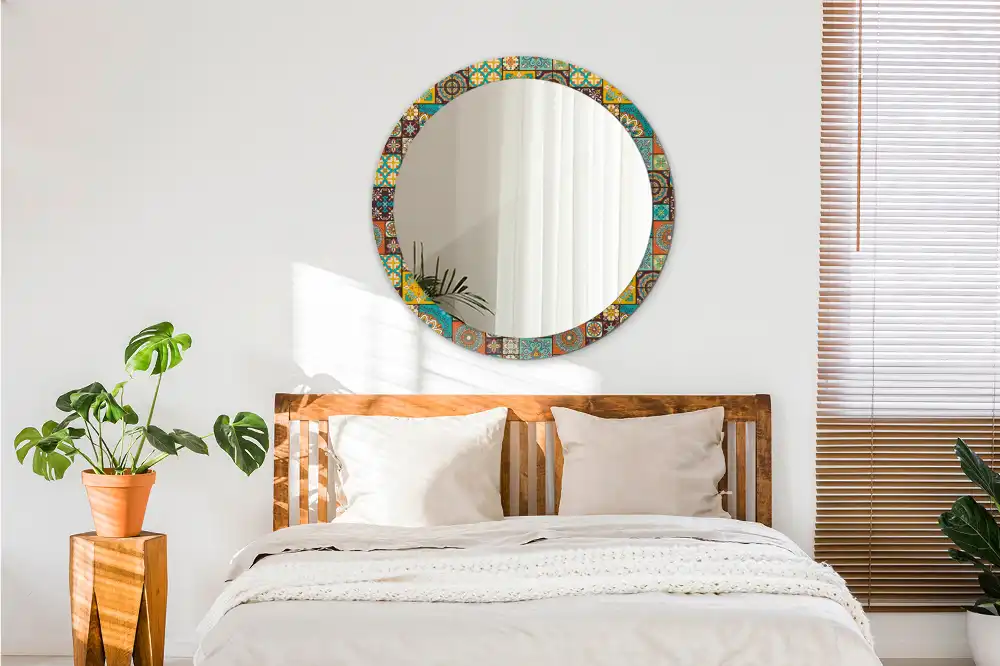 Tiskano okroglo ogledalo Arabski vzorec