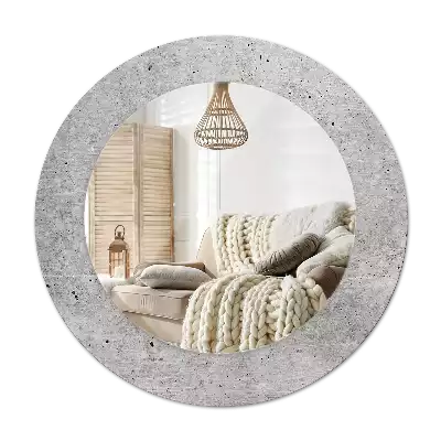 Okroglo stensko okrasno ogledalo Sivi beton