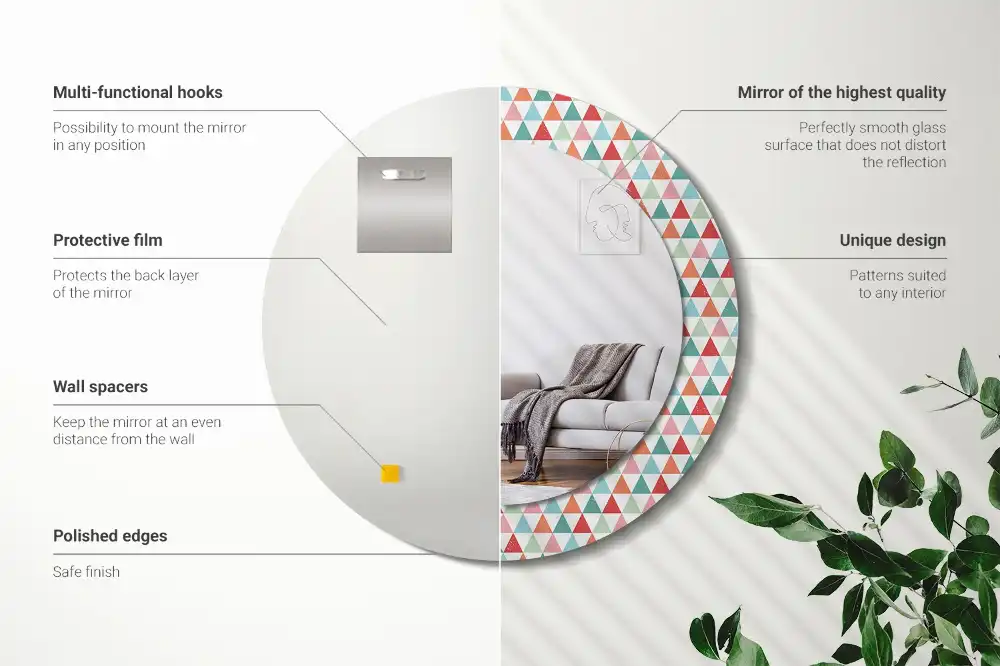 Okroglo okrasno ogledalo Geometrijski vzorec
