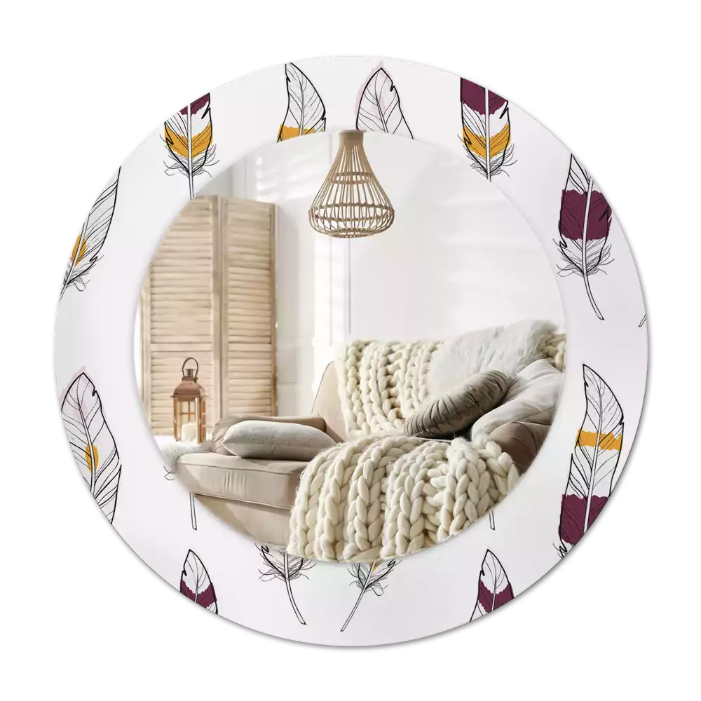 Tiskano okroglo ogledalo perje