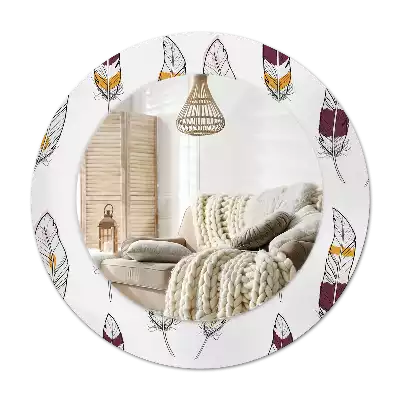 Tiskano okroglo ogledalo perje