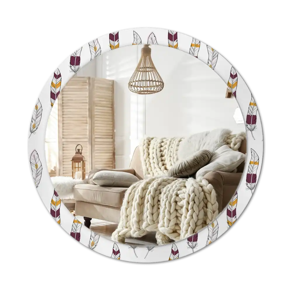 Tiskano okroglo ogledalo perje