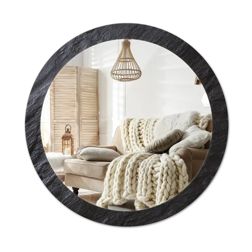 Okroglo okrasno ogledalo Črni kamen