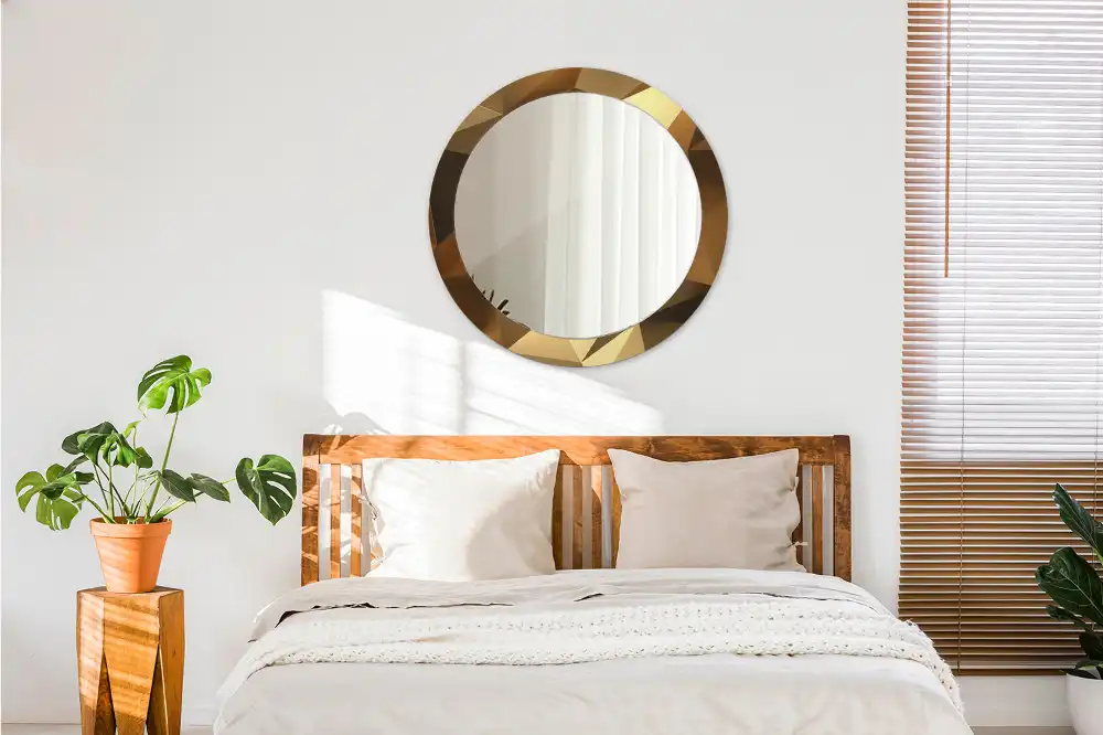 Tiskano okroglo ogledalo Geometrijski vzorec