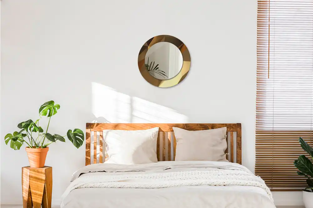 Tiskano okroglo ogledalo Geometrijski vzorec