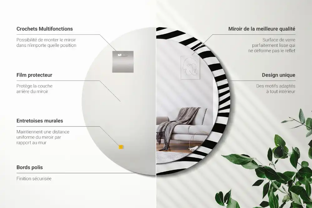 Okroglo okrasno ogledalo Abstraktni val