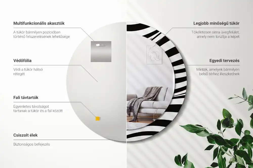 Okroglo okrasno ogledalo Abstraktni val