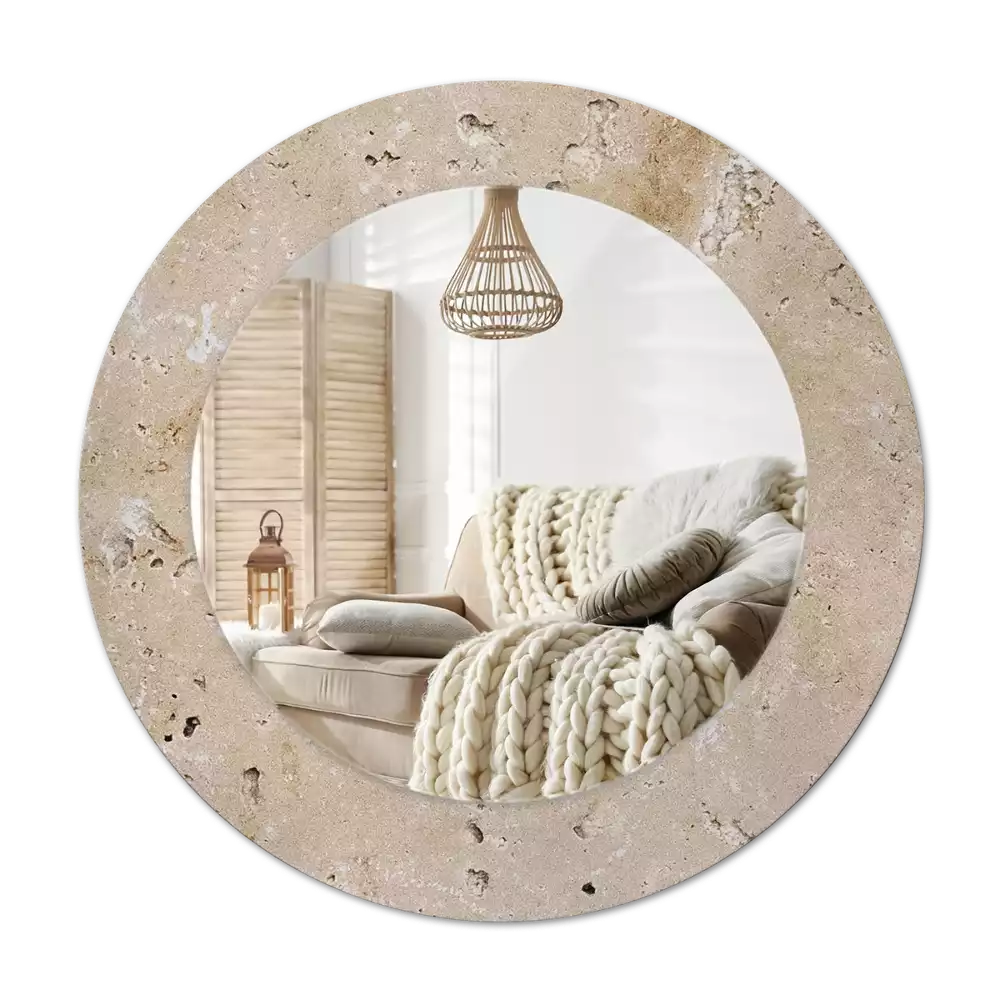 Tiskano okroglo ogledalo Imitacija kamna