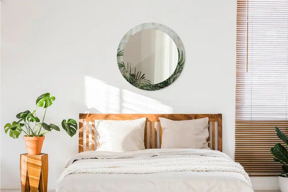 Tiskano okroglo ogledalo Listi praproti