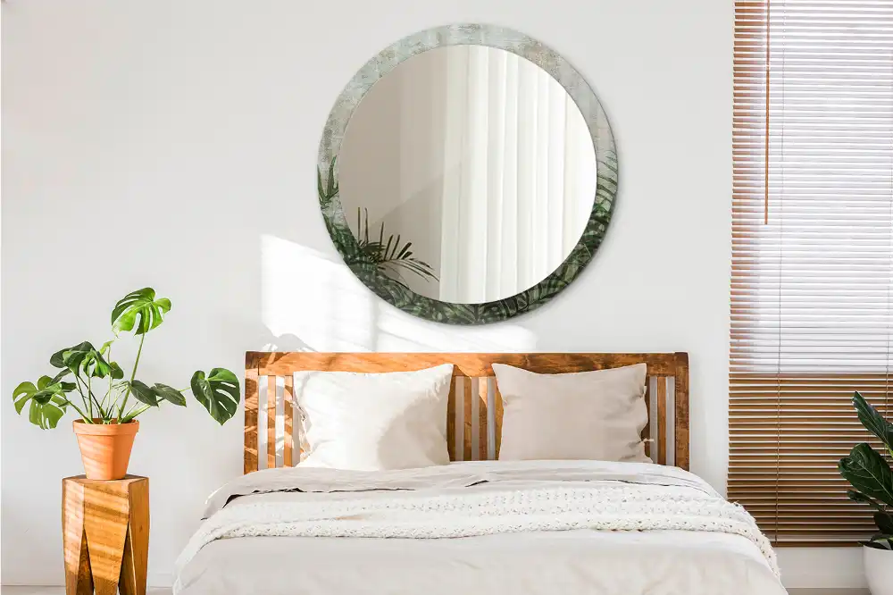 Tiskano okroglo ogledalo Listi praproti