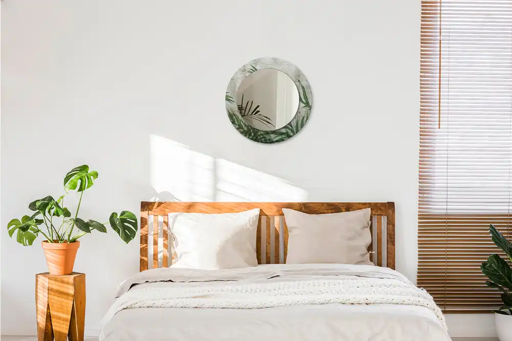 Tiskano okroglo ogledalo Listi praproti