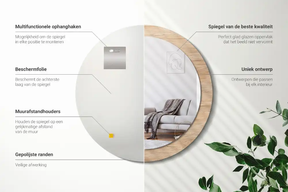 Okroglo okrasno ogledalo Les