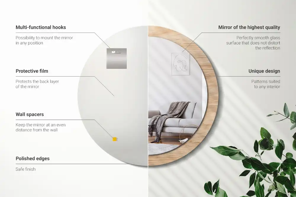 Okroglo okrasno ogledalo Les