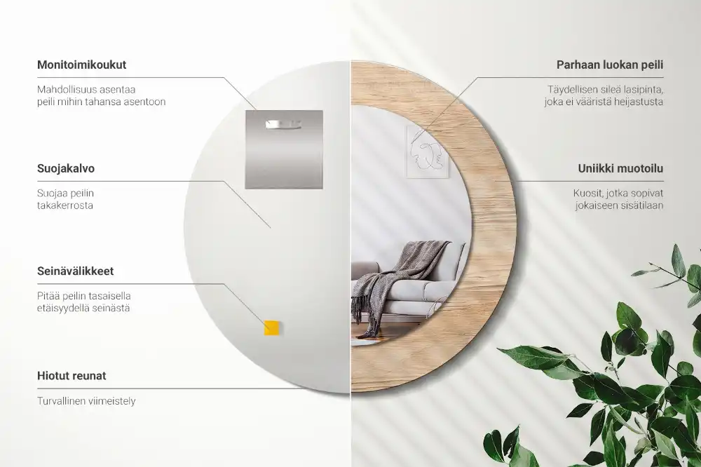 Okroglo okrasno ogledalo Les