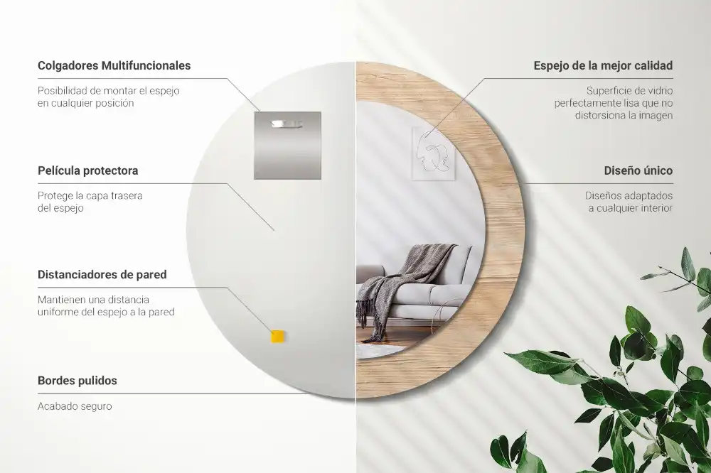 Okroglo okrasno ogledalo Les