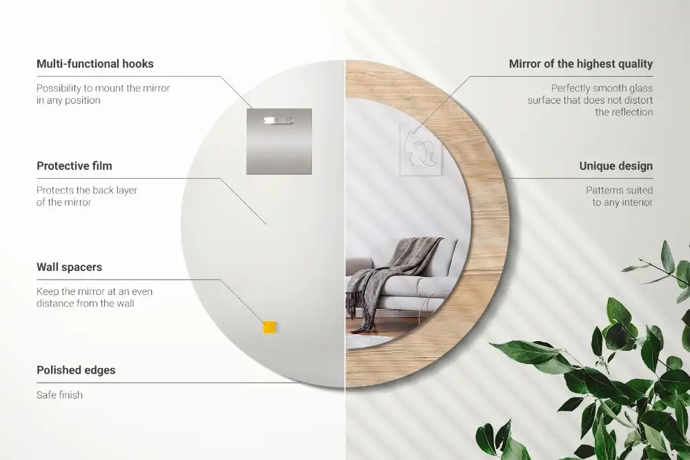 Okroglo okrasno ogledalo Les