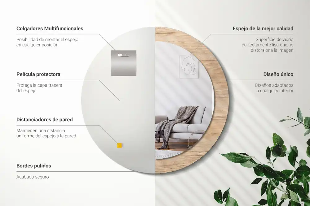 Okroglo okrasno ogledalo Les