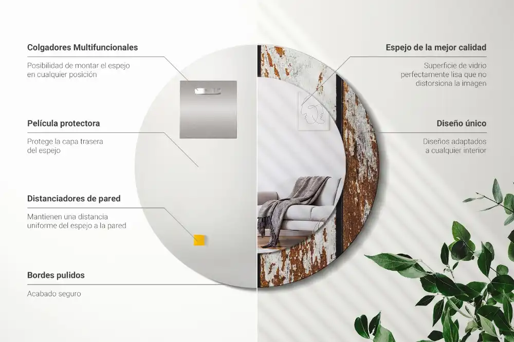 Okroglo stensko okrasno ogledalo Temni starinski les