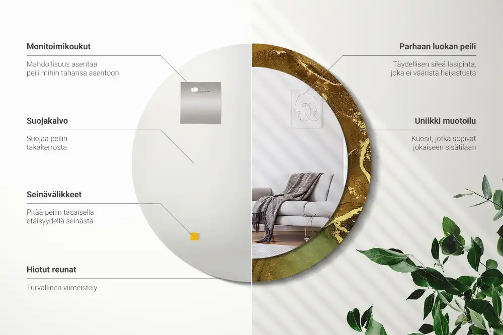 Okroglo stensko okrasno ogledalo Kovinski vrtinci