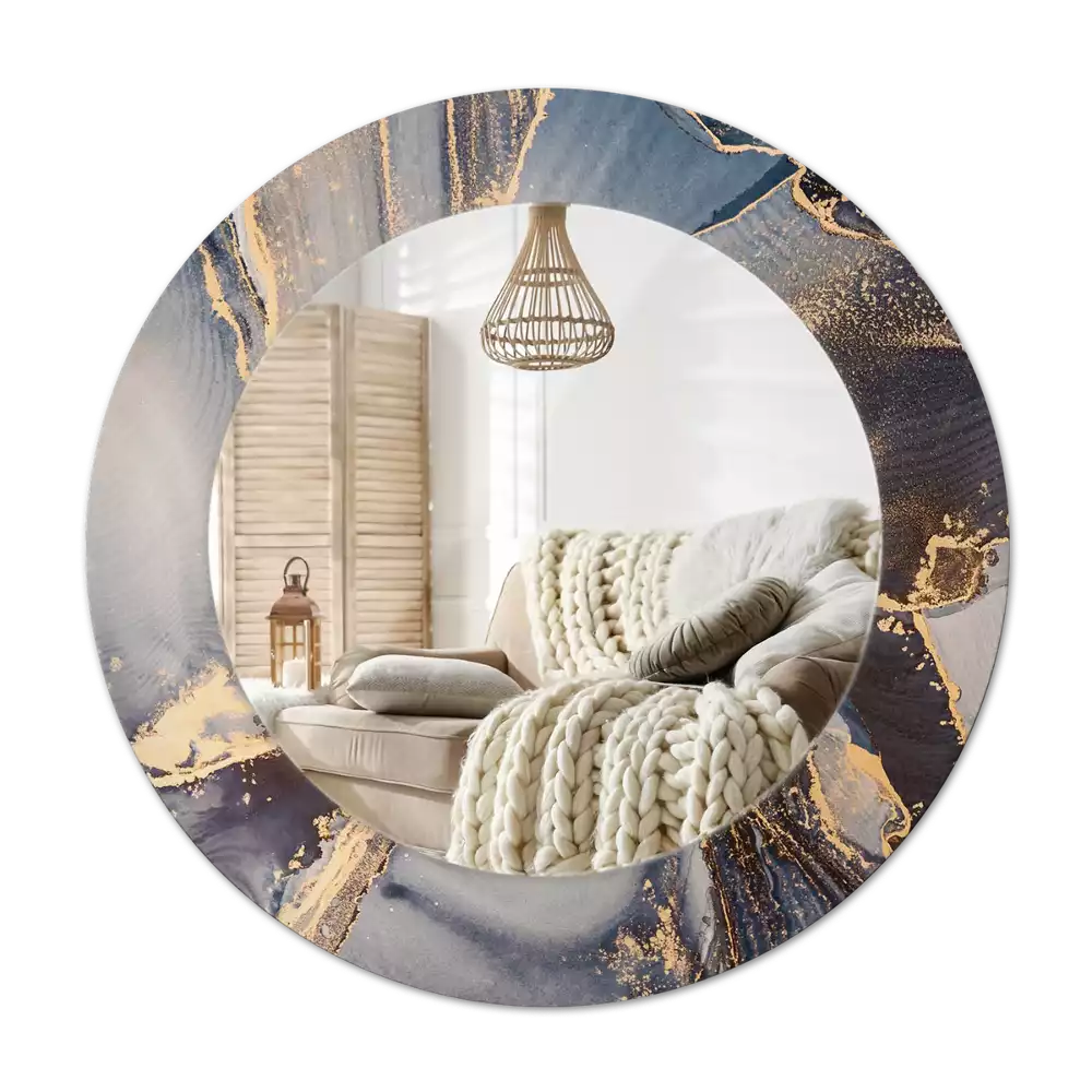 Tiskano okroglo ogledalo Abstraktne barve