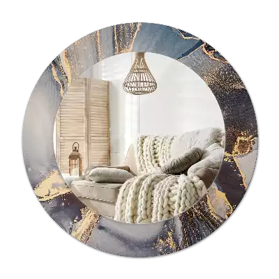 Tiskano okroglo ogledalo Abstraktne barve