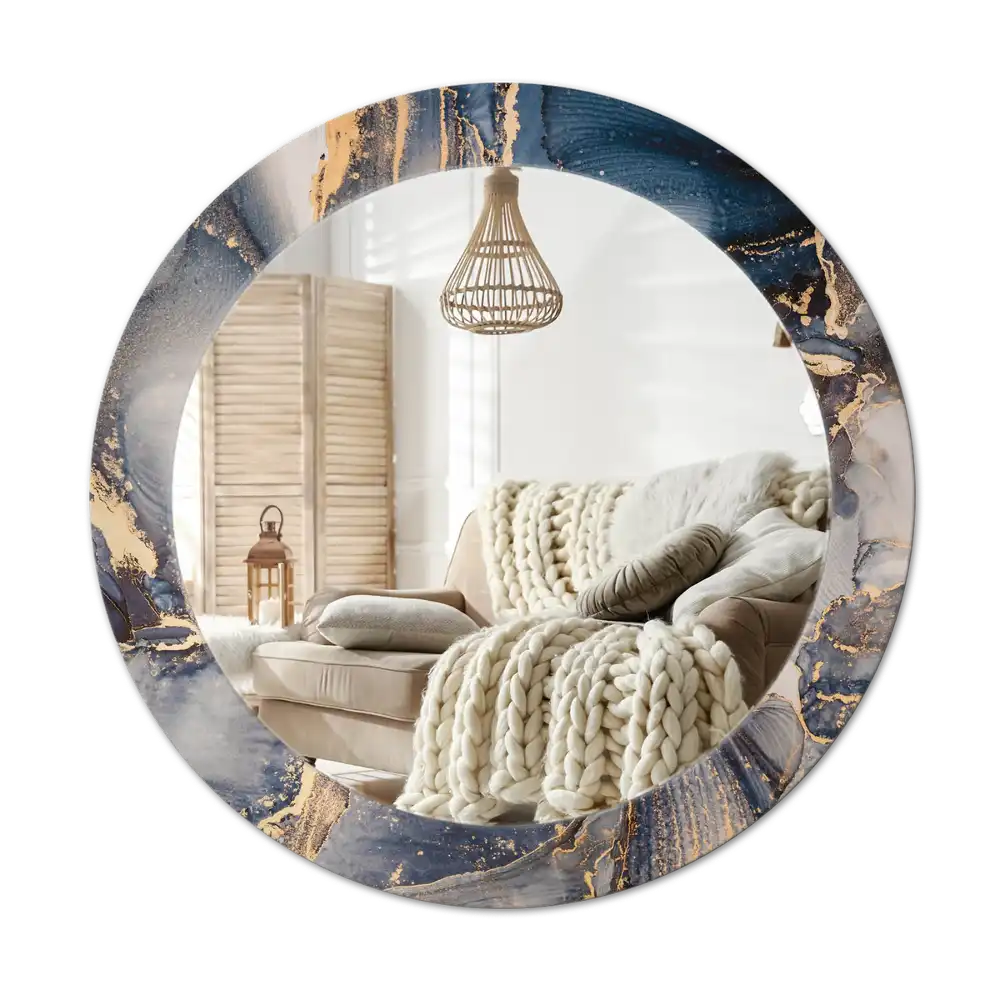 Tiskano okroglo ogledalo Abstraktne barve