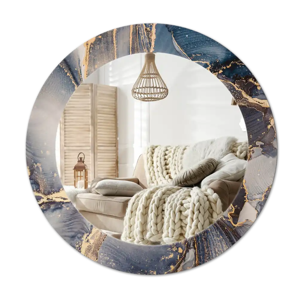 Tiskano okroglo ogledalo Abstraktne barve