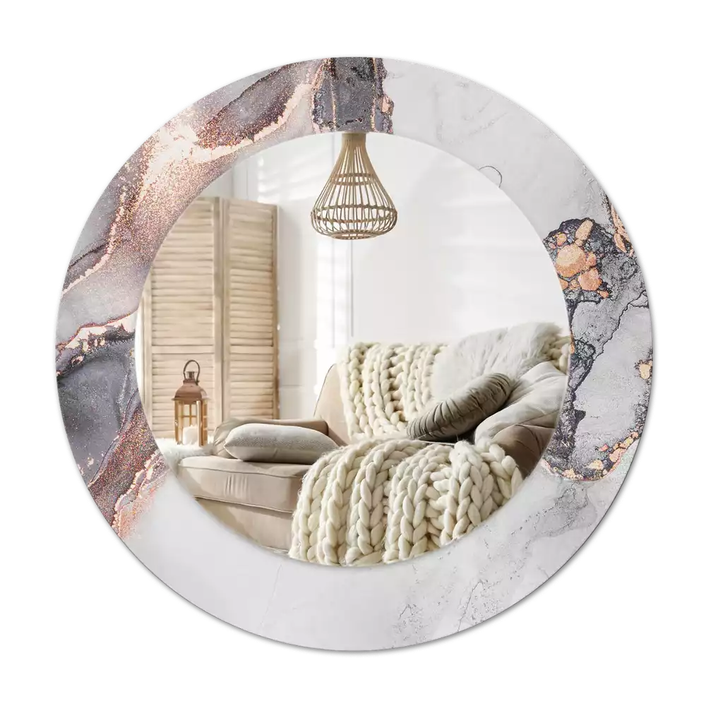 Okroglo stensko okrasno ogledalo Abstraktni marmor
