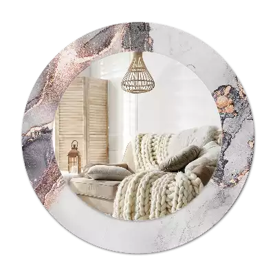 Okroglo stensko okrasno ogledalo Abstraktni marmor