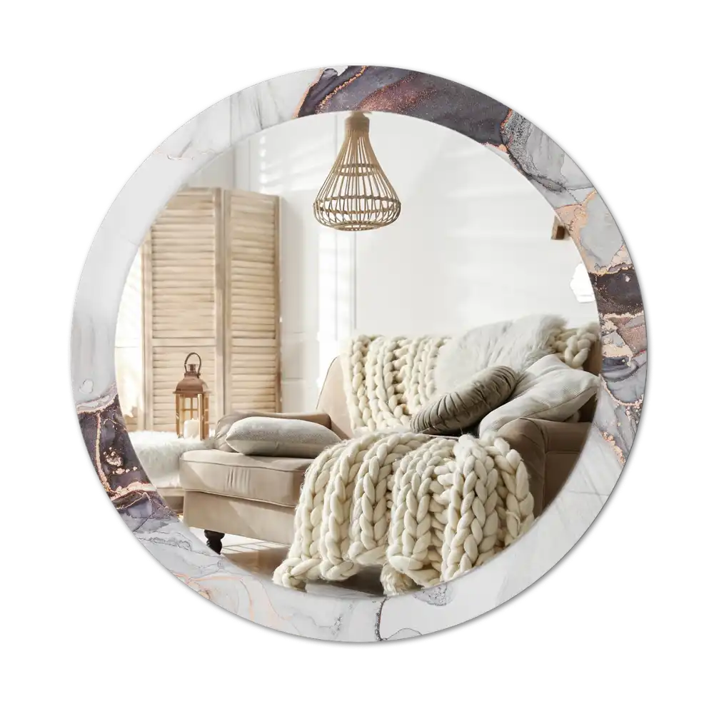 Okroglo stensko okrasno ogledalo Abstraktni marmor