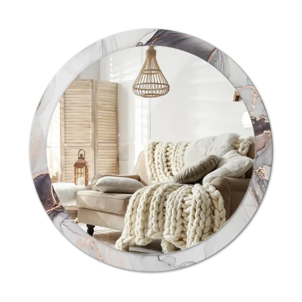 Okroglo stensko okrasno ogledalo Abstraktni marmor