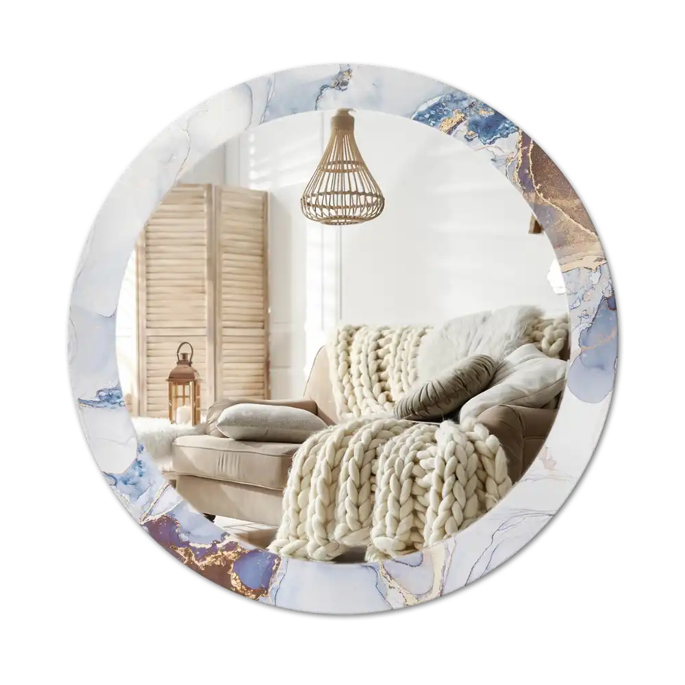 Okroglo stensko okrasno ogledalo Abstraktna umetnost