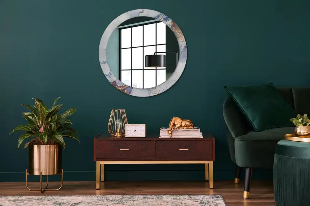 Okroglo stensko okrasno ogledalo Abstraktna umetnost