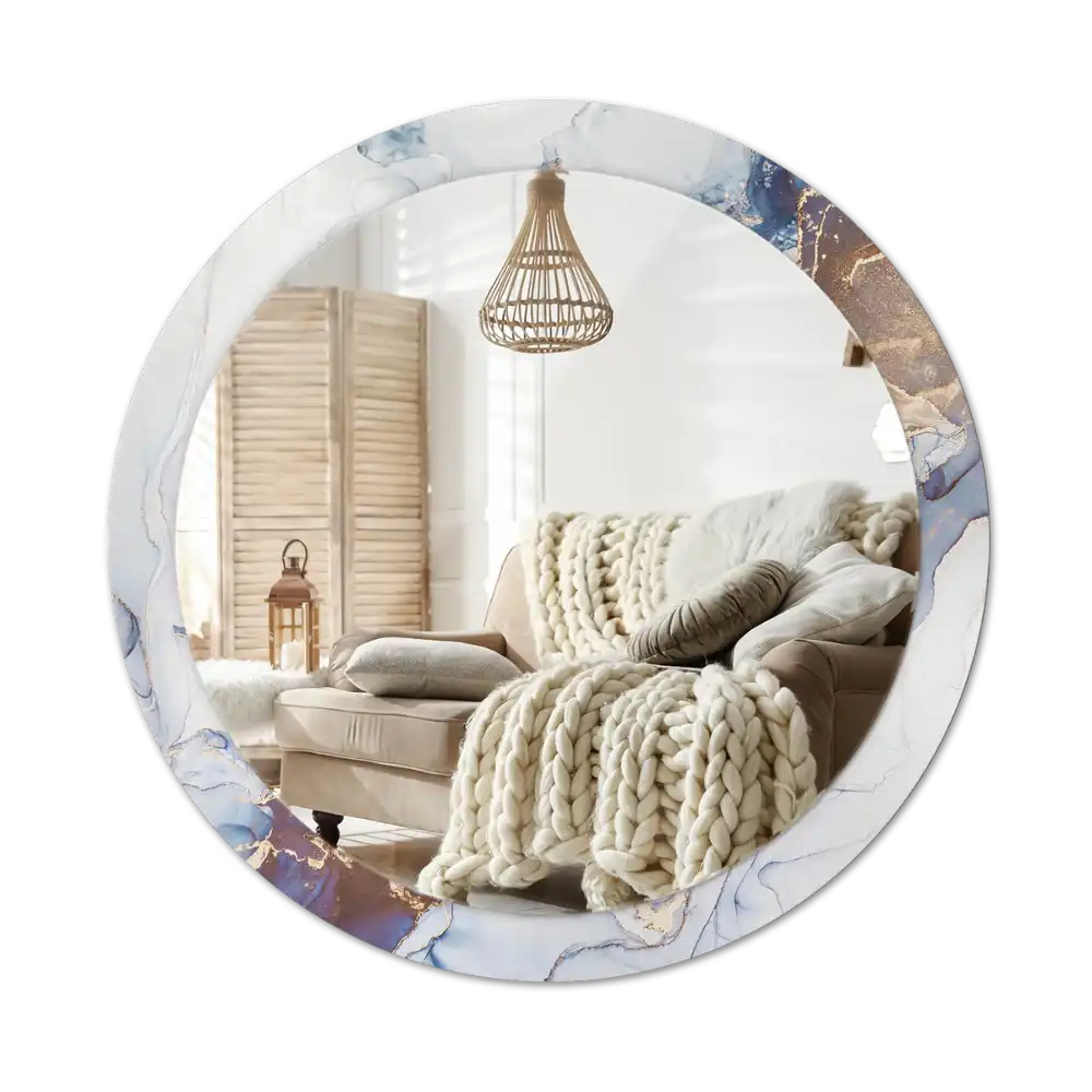 Okroglo stensko okrasno ogledalo Abstraktna umetnost