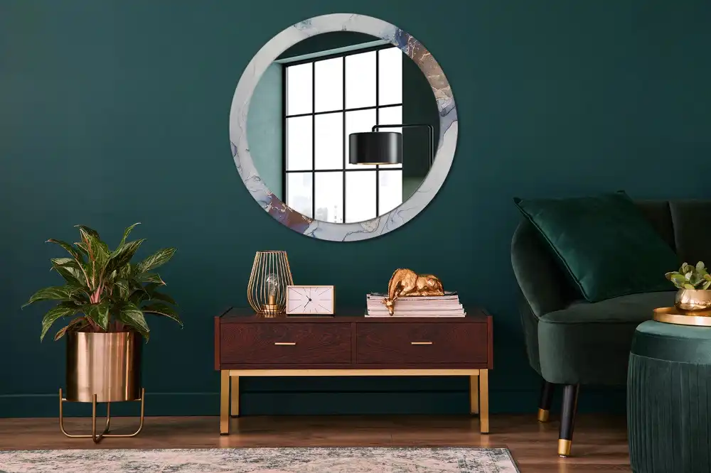 Okroglo stensko okrasno ogledalo Abstraktna umetnost