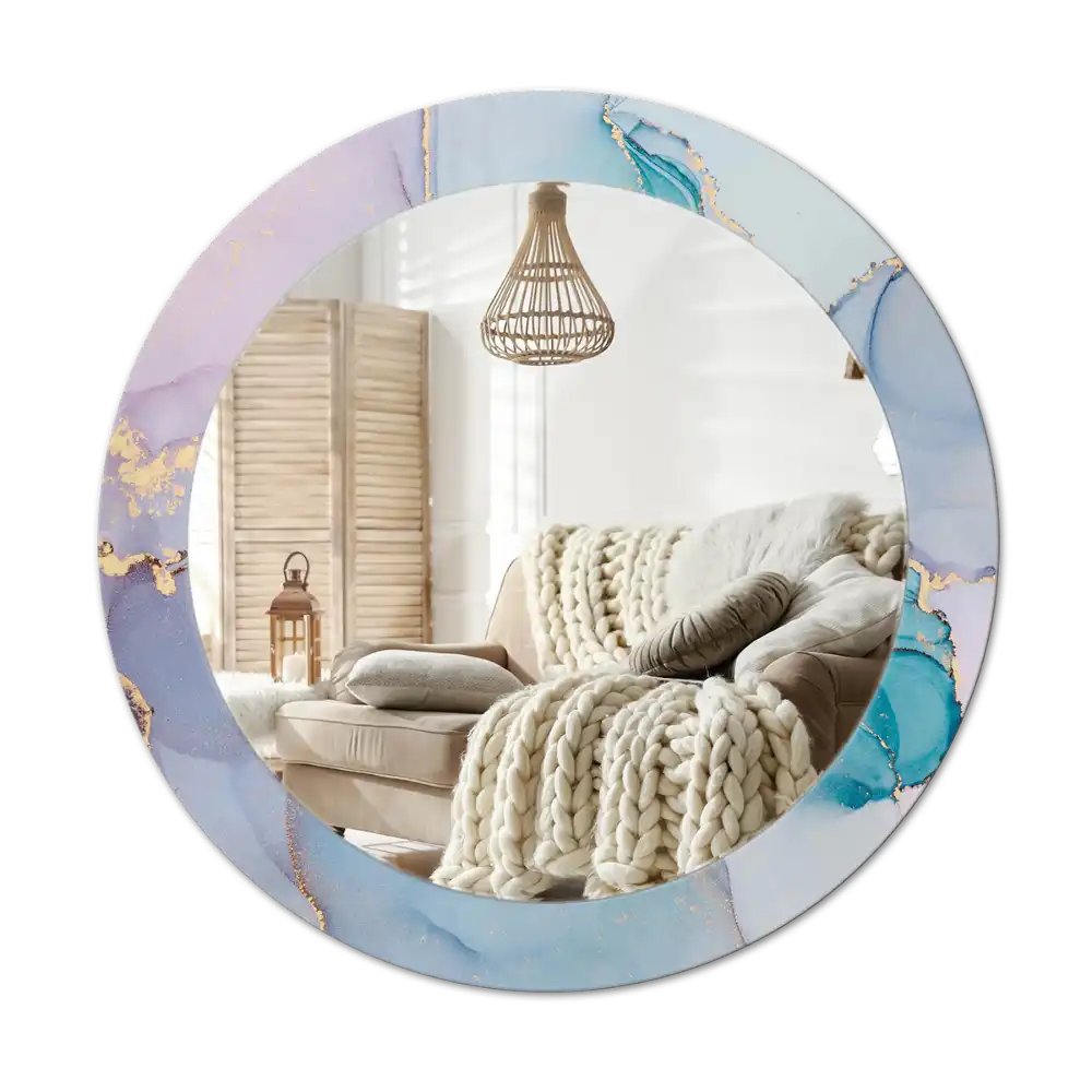 Okroglo stensko okrasno ogledalo Abstraktna tekočina