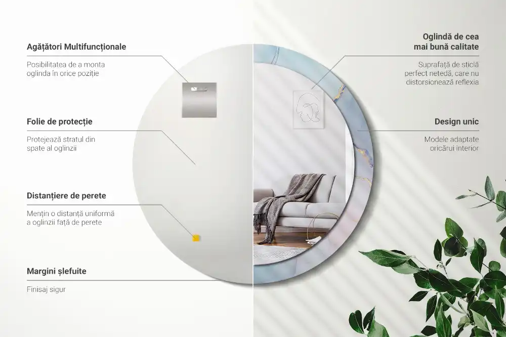 Okroglo stensko okrasno ogledalo Abstraktna tekočina