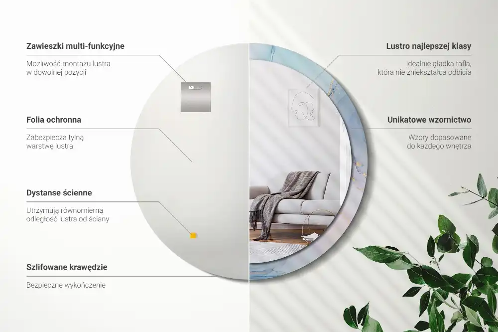 Okroglo stensko okrasno ogledalo Abstraktna tekočina