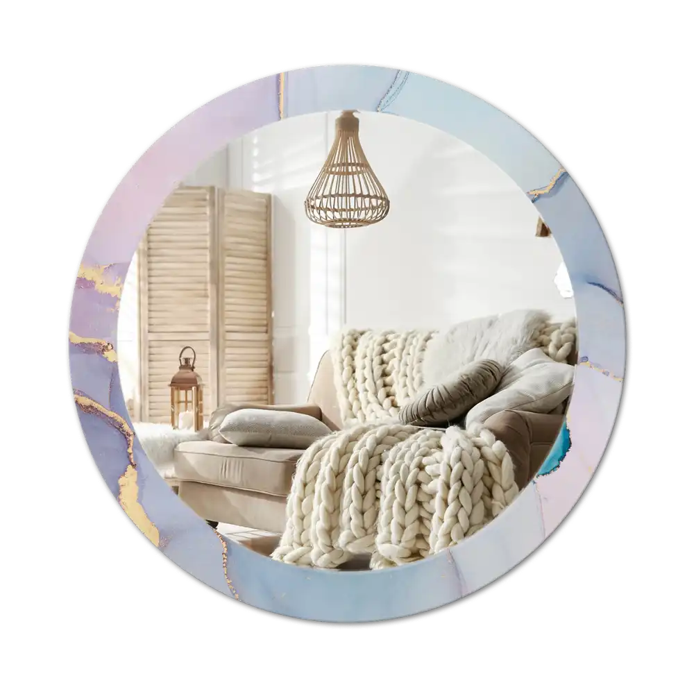 Okroglo stensko okrasno ogledalo Abstraktna tekočina