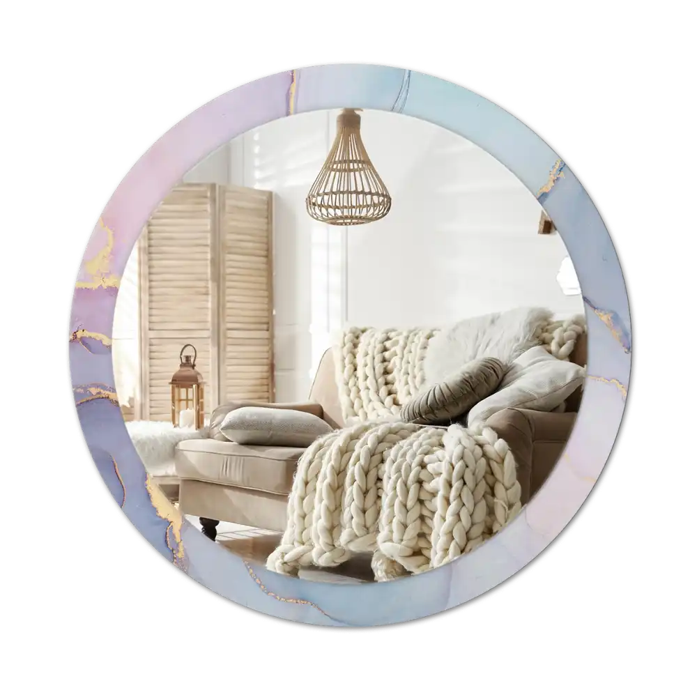 Okroglo stensko okrasno ogledalo Abstraktna tekočina