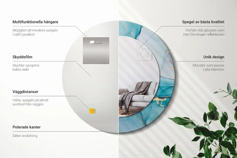 Okroglo stensko okrasno ogledalo Abstraktna tekočina