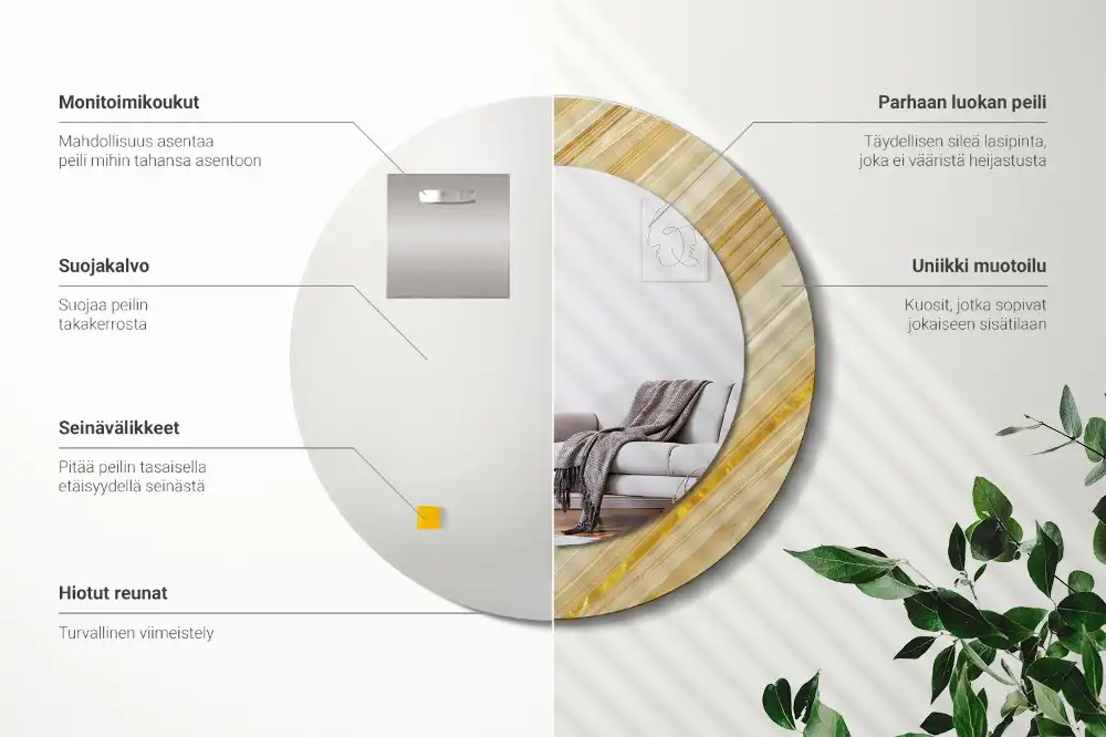 Okroglo okrasno ogledalo Abstraktni vzorec