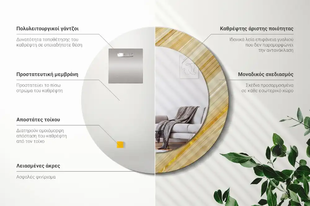 Okroglo okrasno ogledalo Abstraktni vzorec