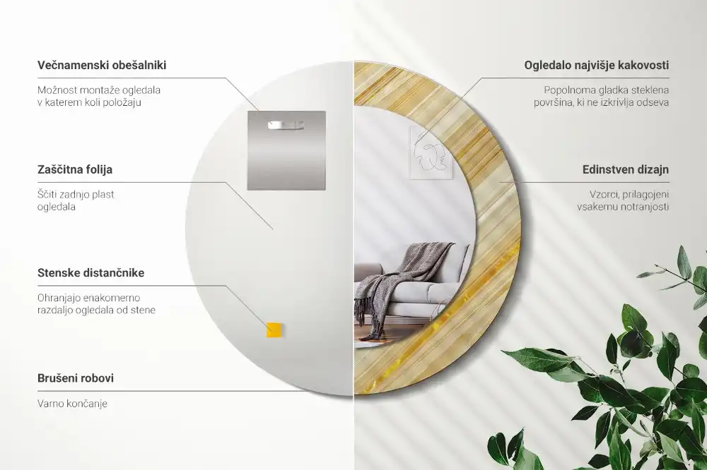 Okroglo okrasno ogledalo Abstraktni vzorec