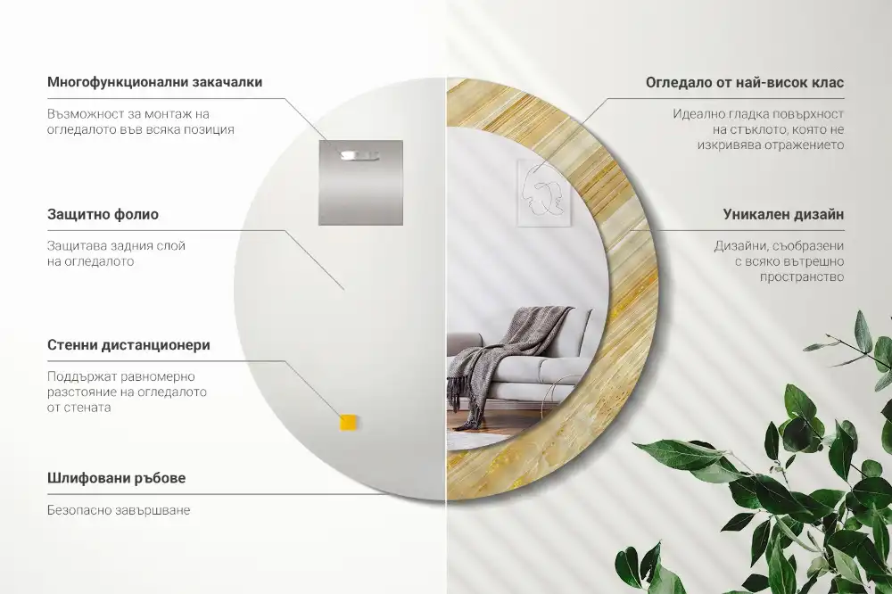 Okroglo okrasno ogledalo Abstraktni vzorec