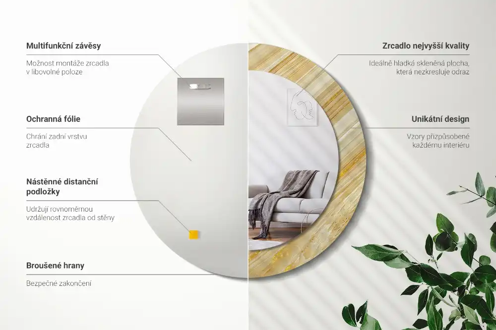 Okroglo okrasno ogledalo Abstraktni vzorec