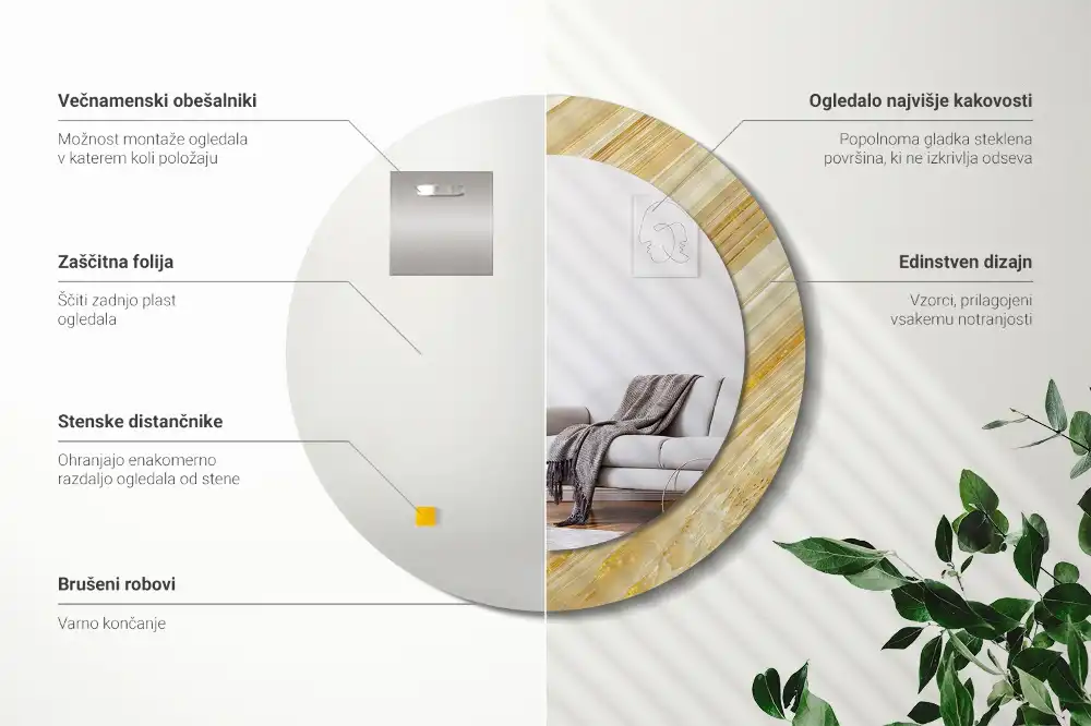 Okroglo okrasno ogledalo Abstraktni vzorec