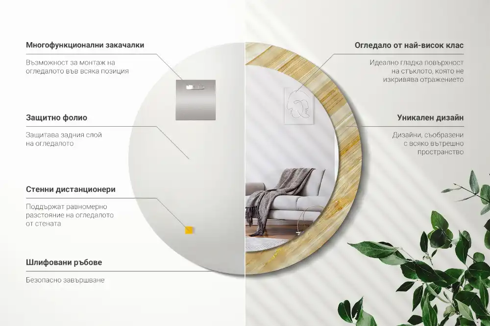 Okroglo okrasno ogledalo Abstraktni vzorec